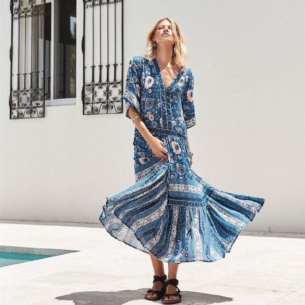 vintage chic women blue floral print lantern sleeve drawstring rayon bohemian dresses v neck tassel boho pleated maxi dress a646 210416, White;black
vintage chic women blue floral print lantern sleeve drawstring rayon bohemian dresses v neck tassel boho pleated maxi dress a646 210416, White;black