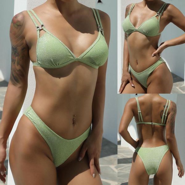 women's swimsuits beach wear solid color bikini two pieces clothing 2021 high waist swimwear set summer s, White;black
women's swimsuits beach wear solid color bikini two pieces clothing 2021 high waist swimwear set summer s, White;black