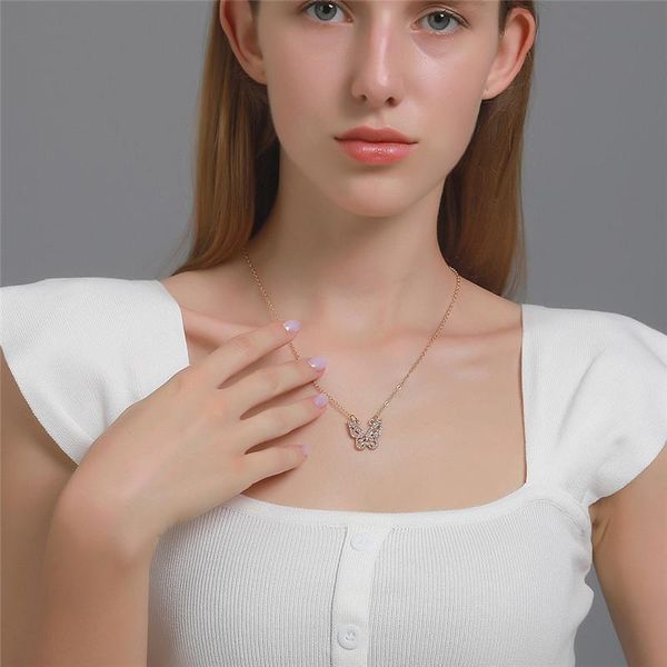 women hollow out diamond butterfly pendant necklaces korean alloy animal clavicle chain formal dress party gift necklace jewelry accessories, Silver
women hollow out diamond butterfly pendant necklaces korean alloy animal clavicle chain formal dress party gift necklace jewelry accessories, Silver