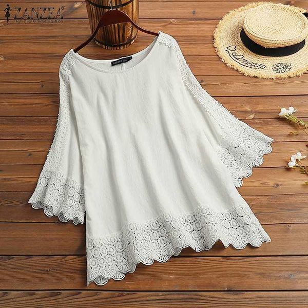 kaftan hollow holiday chemise half sleeve blouses casual loose zanzea women solid shirt lace o neck 2021 plus size 5xl women's & s, White
kaftan hollow holiday chemise half sleeve blouses casual loose zanzea women solid shirt lace o neck 2021 plus size 5xl women's & s, White