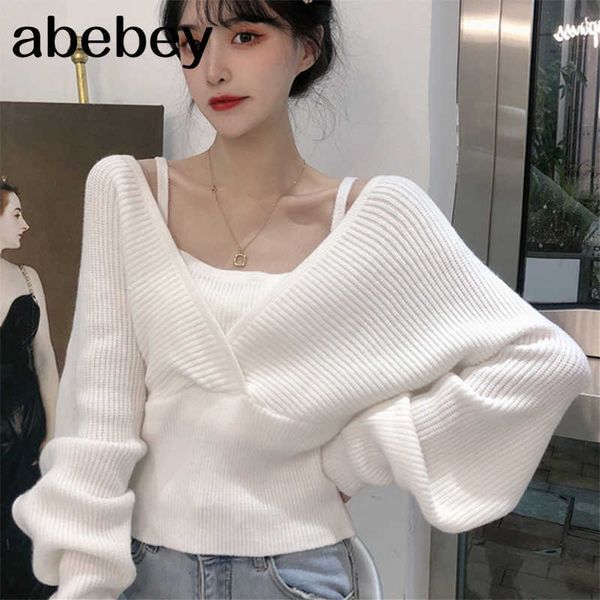 pull femme autumn winter korean women pullover knitwear fake two pieces knitted sweater 6c625 210715, White;black
pull femme autumn winter korean women pullover knitwear fake two pieces knitted sweater 6c625 210715, White;black