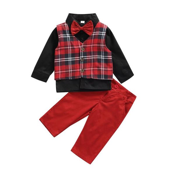 clothing sets 4pcs little boys outfit autumn toddlers red plaid vest + solid color long sleeve lapel shirt bow tie pants set, White
clothing sets 4pcs little boys outfit autumn toddlers red plaid vest + solid color long sleeve lapel shirt bow tie pants set, White