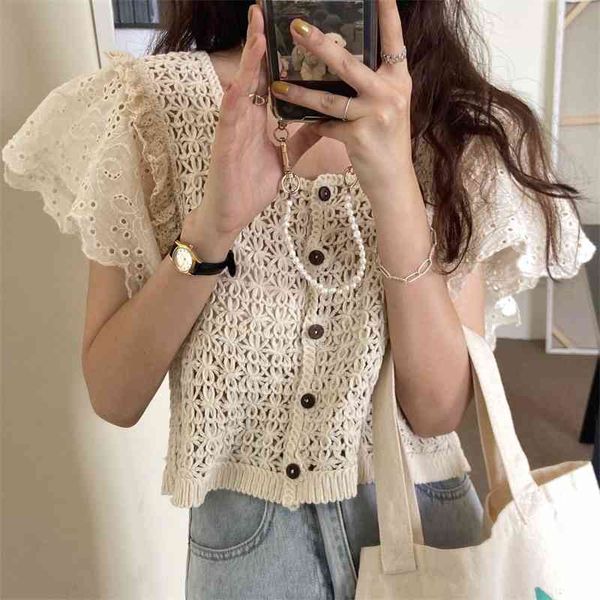 women's two piece pants stylish flying sleeves embroidery lace sweet high street 2021 basic summer girls shirts lady ol chic, White
women's two piece pants stylish flying sleeves embroidery lace sweet high street 2021 basic summer girls shirts lady ol chic, White