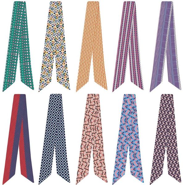 scarves women fashion small silk scarf multifunction ribbon pattern printing bag handle tie wrap, Blue;gray
scarves women fashion small silk scarf multifunction ribbon pattern printing bag handle tie wrap, Blue;gray