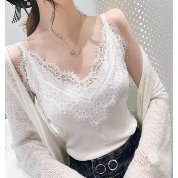 women's tanks & camis ice silk camisole european and american style v-neck sleeveless lace bottoming shirt wearing slim thin knit sweat, White
women's tanks & camis ice silk camisole european and american style v-neck sleeveless lace bottoming shirt wearing slim thin knit sweat, White