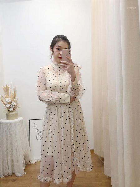 casual dresses a-line full dress vestido de festa 2021 women's fashion polka dot mesh long-sleeved female summer, Black;gray
casual dresses a-line full dress vestido de festa 2021 women's fashion polka dot mesh long-sleeved female summer, Black;gray