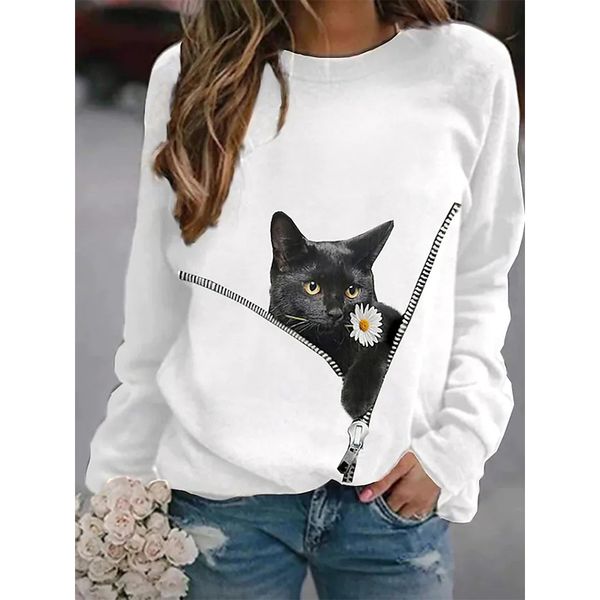 pet print women's fashion 3d printing short slim t-shirt autumn long sleeve round neck basic casual, White
pet print women's fashion 3d printing short slim t-shirt autumn long sleeve round neck basic casual, White