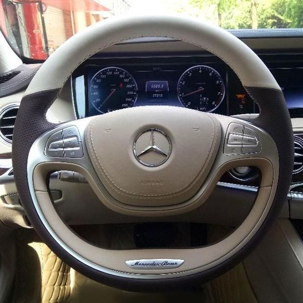 steering wheel covers diy hand-stitched suede leather car cover for - s-class s320 s350l s400l s600l interior accessories
steering wheel covers diy hand-stitched suede leather car cover for - s-class s320 s350l s400l s600l interior accessories