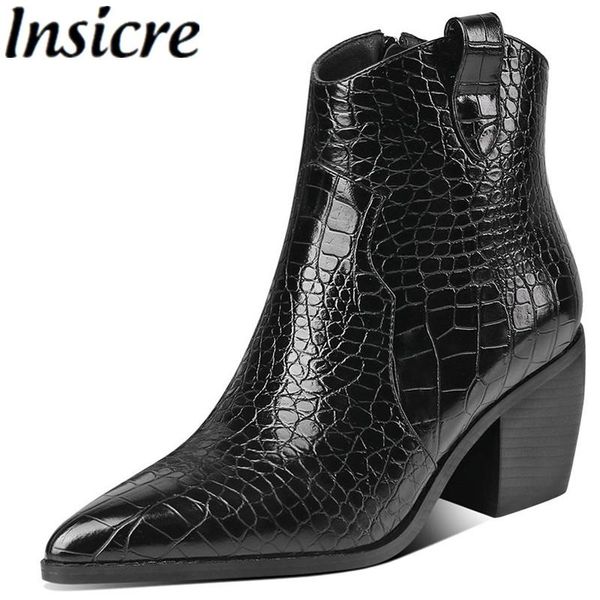 insicre comfortable women pu leather ankle boots stone pattern square high heels pointed toe black brown shoes plus size 34-43
insicre comfortable women pu leather ankle boots stone pattern square high heels pointed toe black brown shoes plus size 34-43