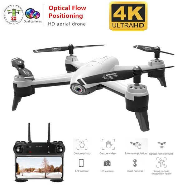 

drones dual camera optical flow positioning smart follow selfie drone wifi fpv flight 22 minut quadcopter rc helicopter