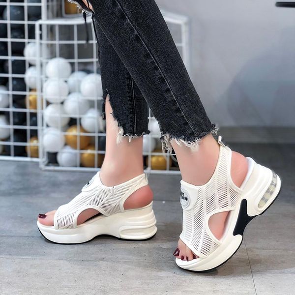 sandals summer platform shoes women wedge heels height increaming thick soled beach woman, Black
sandals summer platform shoes women wedge heels height increaming thick soled beach woman, Black