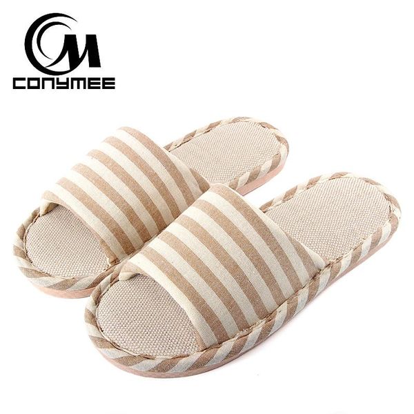 slippers conymee 2021 summer women flax sandals flip flops couples indoor home flat shoes ladies striped linen beach, Black 
slippers conymee 2021 summer women flax sandals flip flops couples indoor home flat shoes ladies striped linen beach, Black
