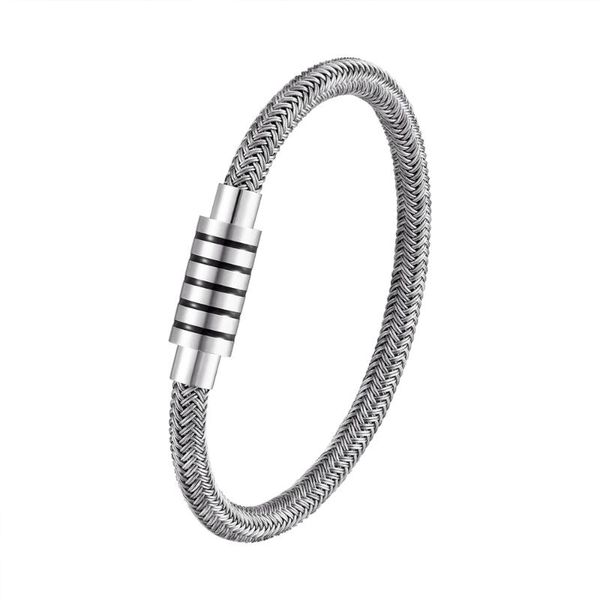 link, chain fashion braided steel wire bracelet magnetic buckle simple style punk wristband men stainless preferred gift, Black
link, chain fashion braided steel wire bracelet magnetic buckle simple style punk wristband men stainless preferred gift, Black