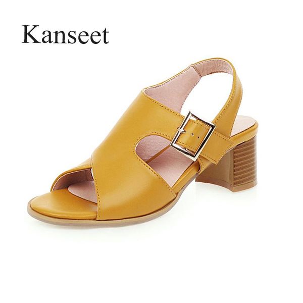 sandals kanseet women shoes summer buckle party thick high heels fashion open-toed lady yellow large size 34-43, Black
sandals kanseet women shoes summer buckle party thick high heels fashion open-toed lady yellow large size 34-43, Black