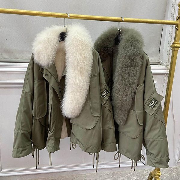women's fur & faux large natural real jacket for women 2021 fashion detachable rex lined winter oversize short parkas female, Black
women's fur & faux large natural real jacket for women 2021 fashion detachable rex lined winter oversize short parkas female, Black