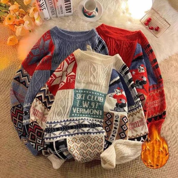 men's casual cartoon sweater, street knitwear, harajuku genga, large, neutral, christmas and autumn, White;black
men's casual cartoon sweater, street knitwear, harajuku genga, large, neutral, christmas and autumn, White;black