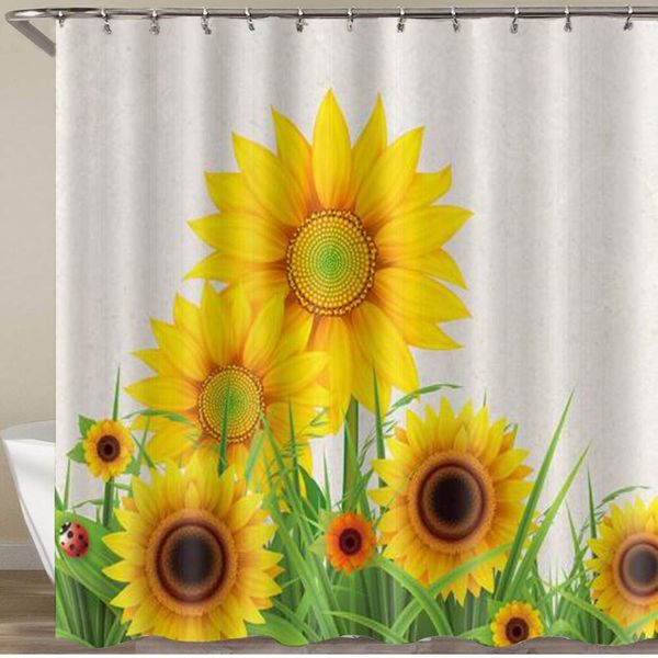 shower curtain,morning blooming sunflower insect stem ladybug,polyester fabric waterproof bath curtains hooks included - 72 x 72
shower curtain,morning blooming sunflower insect stem ladybug,polyester fabric waterproof bath curtains hooks included - 72 x 72