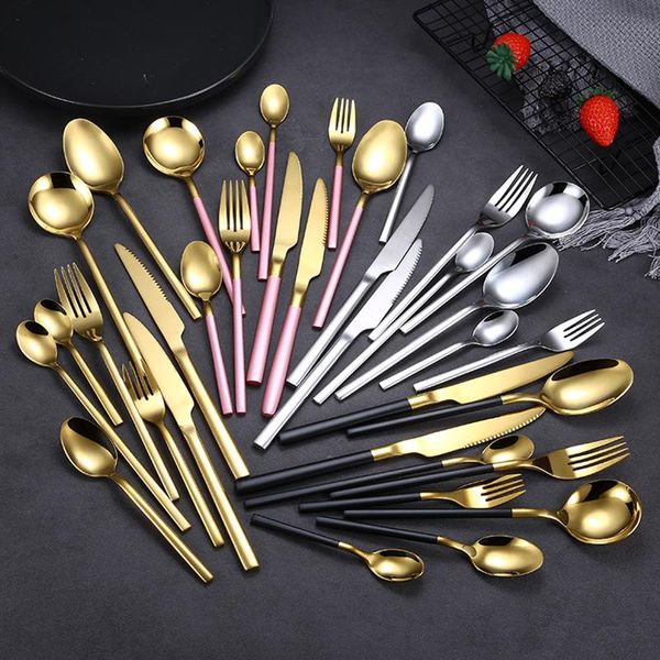 9pcs cutlery set gold/silver glossy stainless steel tableware sets kitchen fork spoon knive silverware flatware
9pcs cutlery set gold/silver glossy stainless steel tableware sets kitchen fork spoon knive silverware flatware