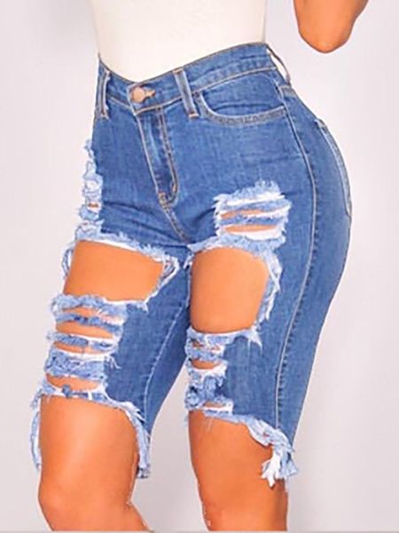 summer europe and america wish amazon stretch hole high waist denim pants good quality cotton women's jeans, Blue
summer europe and america wish amazon stretch hole high waist denim pants good quality cotton women's jeans, Blue