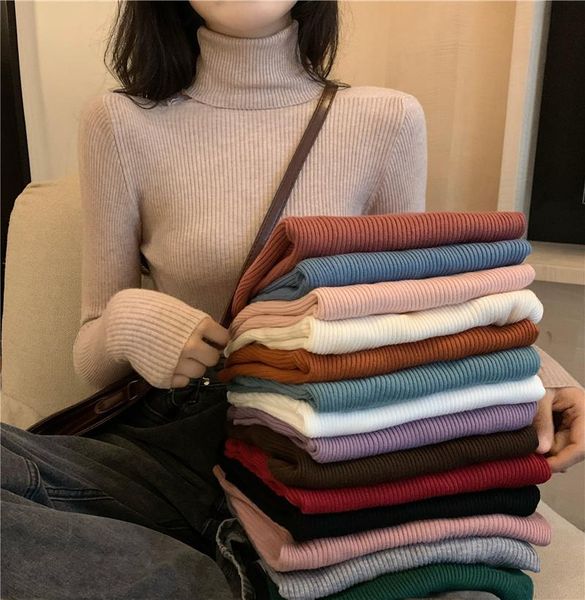 women's sweaters early autumn thin 2021 sweater gentle style korean versatile high neck thickened long sleeve, White;black
women's sweaters early autumn thin 2021 sweater gentle style korean versatile high neck thickened long sleeve, White;black