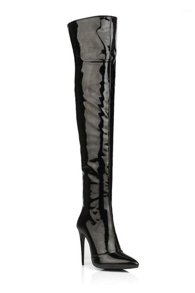 boots pointed thin-heeled knight size patent super high-heeled women's leather side zipper over-knee1, Black
boots pointed thin-heeled knight size patent super high-heeled women's leather side zipper over-knee1, Black