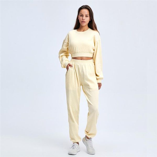 women sports fitness sweater suit long sleeve casual navel two piece jogger pants tracksuit matching outfits women's, White
women sports fitness sweater suit long sleeve casual navel two piece jogger pants tracksuit matching outfits women's, White