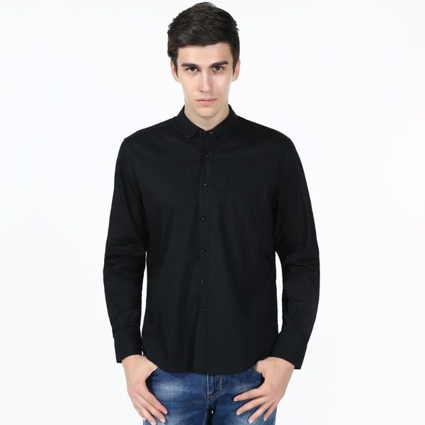 men long sleeve shirt black solid color men's red ribbon cotton fashion d004 casual shirts, White;black
men long sleeve shirt black solid color men's red ribbon cotton fashion d004 casual shirts, White;black