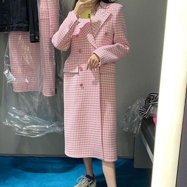 women's jackets winter pink elegant wool blend diamond line women korean fashion long coats vintage minimalist woolen overcoat camel ou, Black;brown
women's jackets winter pink elegant wool blend diamond line women korean fashion long coats vintage minimalist woolen overcoat camel ou, Black;brown