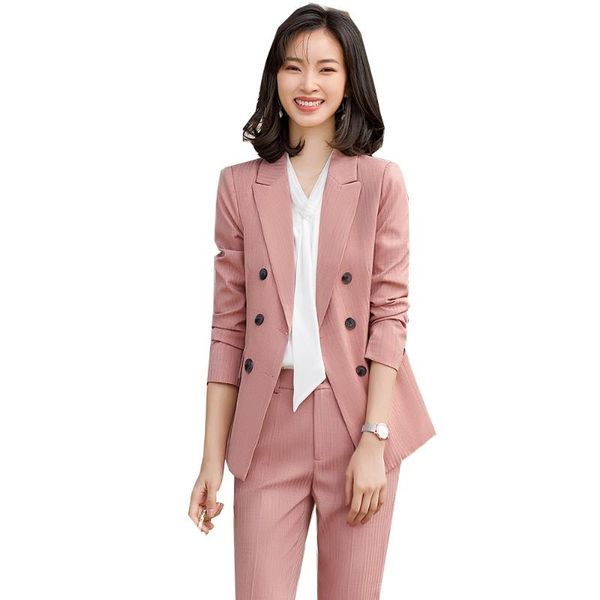 fashion spring autumn office pant suit ladies women formal 2 piece set pink green blue double breasted blazer and trouser women's two p, White
fashion spring autumn office pant suit ladies women formal 2 piece set pink green blue double breasted blazer and trouser women's two p, White