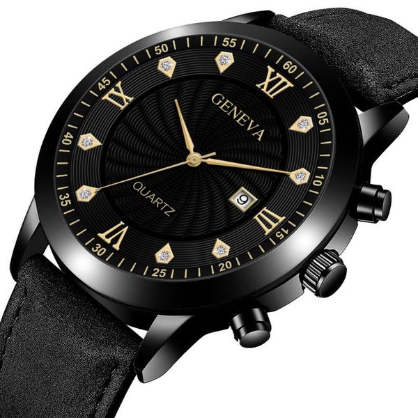 wristwatches fashion men geneva watches crystal leather strap calendar watch business sport quartz for relogio masculino, Slivery;brown
wristwatches fashion men geneva watches crystal leather strap calendar watch business sport quartz for relogio masculino, Slivery;brown