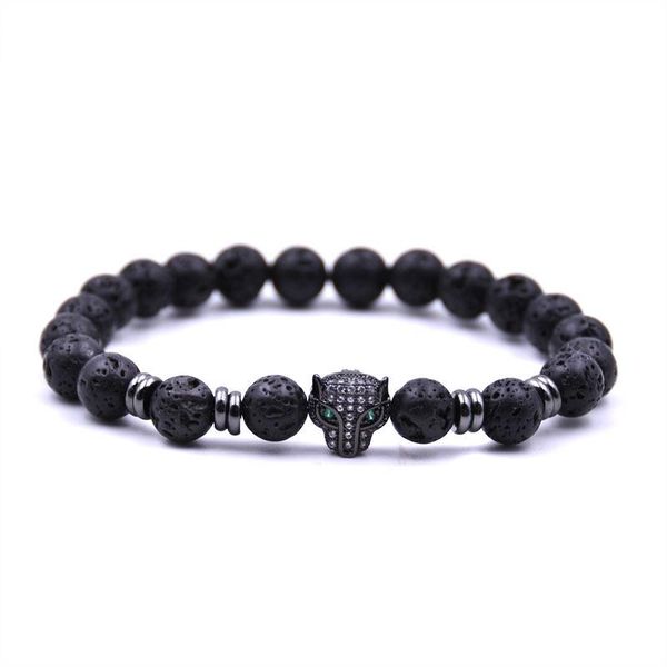 beaded, strands 8mm men's natural lava stone beaded leopard head bracelet fashion tiger eye bead, Black
beaded, strands 8mm men's natural lava stone beaded leopard head bracelet fashion tiger eye bead, Black