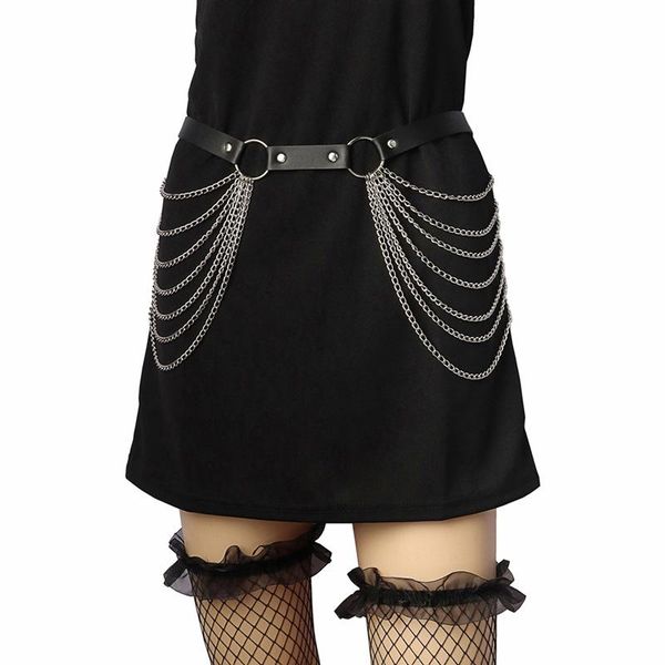 belts 2021 summer women leather chain belt goth body skirt punk strap waist thigh harness leg club party accessories, Black;brown
belts 2021 summer women leather chain belt goth body skirt punk strap waist thigh harness leg club party accessories, Black;brown