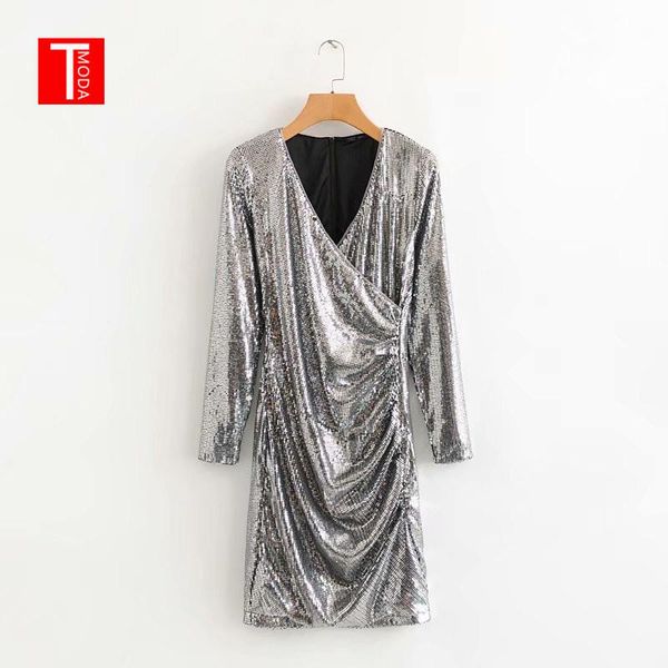 autumn winter silver sequined v-neck midi dress for women long sleeve high waist evening party dresses casual, Black;gray
autumn winter silver sequined v-neck midi dress for women long sleeve high waist evening party dresses casual, Black;gray