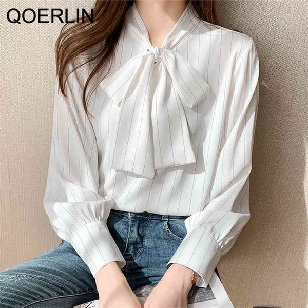 qoelrin vertical stripe shirt ladies office elegant workwear lantern sleeve korean all-match bowtie long blouse 210601, White
qoelrin vertical stripe shirt ladies office elegant workwear lantern sleeve korean all-match bowtie long blouse 210601, White