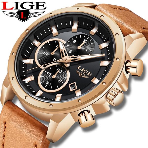 wristwatches 2021 fashion gold leather clock lige mens watches quartz watch for men waterproof chronograph reloj hombre, Slivery;brown
wristwatches 2021 fashion gold leather clock lige mens watches quartz watch for men waterproof chronograph reloj hombre, Slivery;brown
