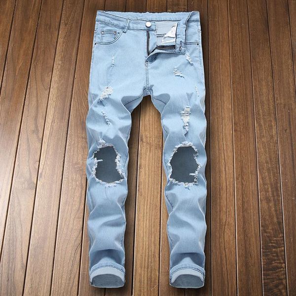 men's jeans 2021 spring selling in europe hole slim trousers cross border america station, Blue
men's jeans 2021 spring selling in europe hole slim trousers cross border america station, Blue