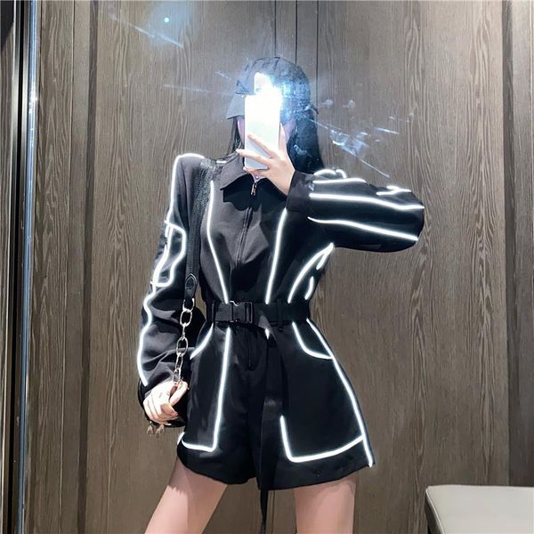 women's jumpsuits & rompers spring party reflective strip playsuits womens shining bodycon active sashes mujer black basic casual, Black;white
women's jumpsuits & rompers spring party reflective strip playsuits womens shining bodycon active sashes mujer black basic casual, Black;white