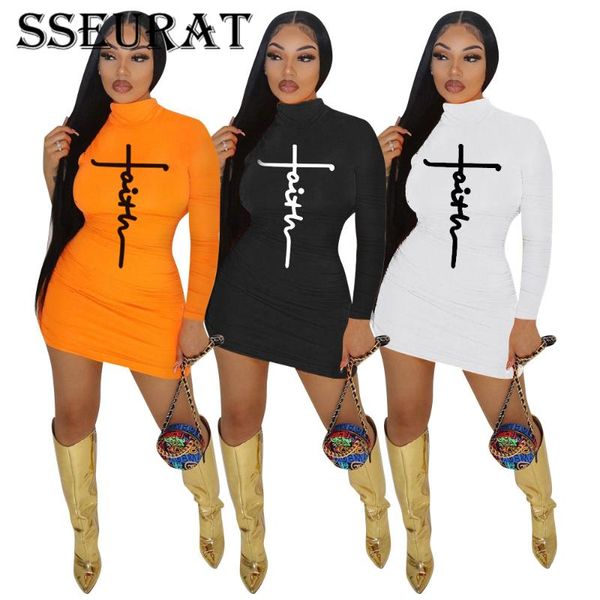 casual dresses sseurat women letter print full sleeve turtleneck mini sheath elastic dress office lady autumn fashion outfits, Black;gray
casual dresses sseurat women letter print full sleeve turtleneck mini sheath elastic dress office lady autumn fashion outfits, Black;gray