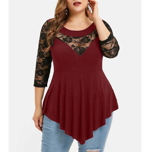 plus size t-shirt 2021 summer woman t shirt solid color irregular hem blusa mujer 3/4 sleeve contrasting o neck stitching ladies, Black
plus size t-shirt 2021 summer woman t shirt solid color irregular hem blusa mujer 3/4 sleeve contrasting o neck stitching ladies, Black