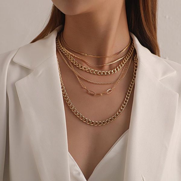 pendant necklaces vintage punk multilayer choker chunky chain necklace for women hip hop gold silver color collar party fashion jewelry gift
pendant necklaces vintage punk multilayer choker chunky chain necklace for women hip hop gold silver color collar party fashion jewelry gift