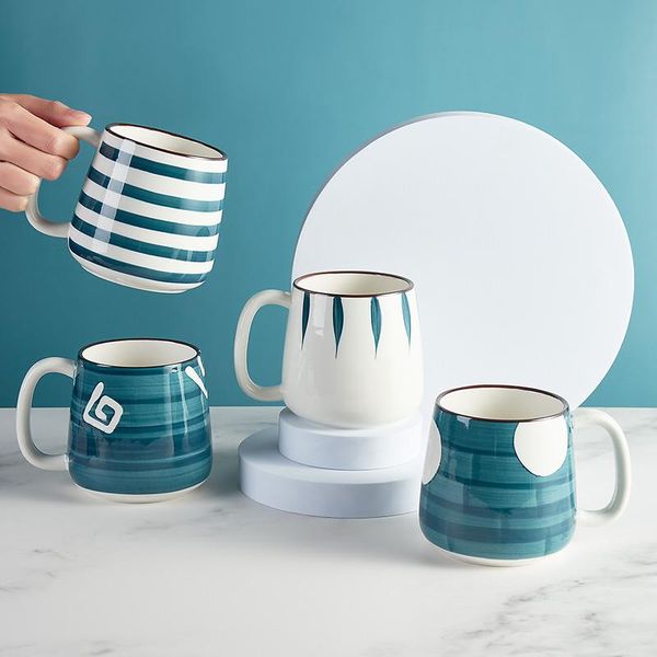 mugs mug with lid spoon large capacity household ceramic cup water tea coffee
