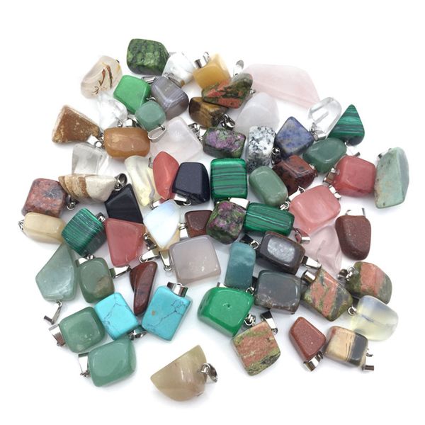 mixed irregular natural stone crystal quartz pendant necklaces with alloy chains jewelry for women men decor, Silver
mixed irregular natural stone crystal quartz pendant necklaces with alloy chains jewelry for women men decor, Silver