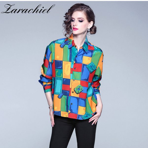 fashion designer color block print women chiffon summer long sleeve button up casual plaid plus size shirt 210416, White
fashion designer color block print women chiffon summer long sleeve button up casual plaid plus size shirt 210416, White