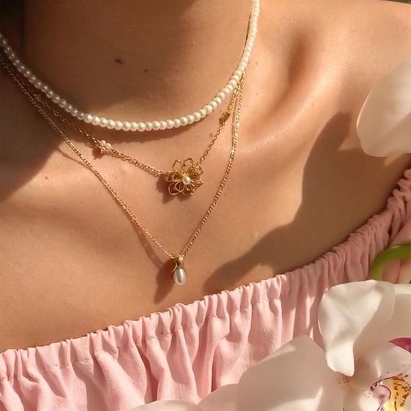 chains ins french water drop pearl hollow carved flower necklace multilayer for women girl gift, Silver
chains ins french water drop pearl hollow carved flower necklace multilayer for women girl gift, Silver