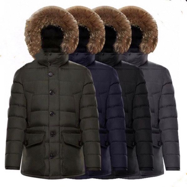 men down puffy jacket real coyote fur detachable hood designer male quilted nylon snap pockets parkas, Black
men down puffy jacket real coyote fur detachable hood designer male quilted nylon snap pockets parkas, Black