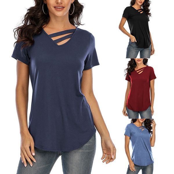 women spring and summer solid short sleeve v-neck 2-piece decorative belt women's t-shirt, White
women spring and summer solid short sleeve v-neck 2-piece decorative belt women's t-shirt, White