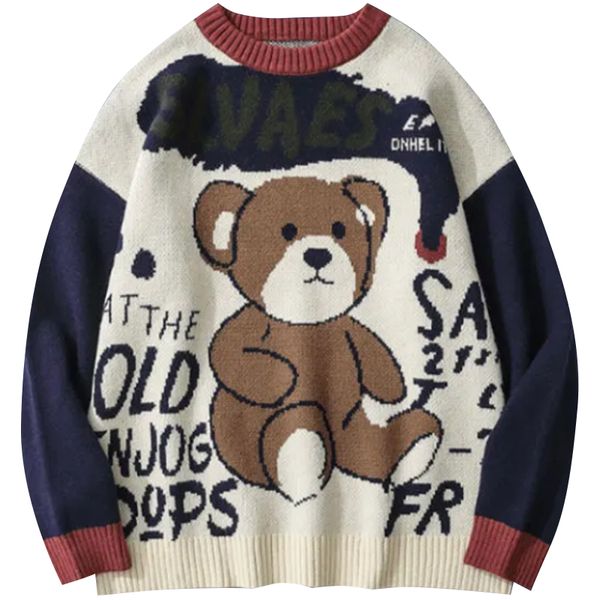 harajuku bear vintage sweater men winter warm thick knitted pullovers 2021 new korea style couples hip hop clothing, White;black
harajuku bear vintage sweater men winter warm thick knitted pullovers 2021 new korea style couples hip hop clothing, White;black