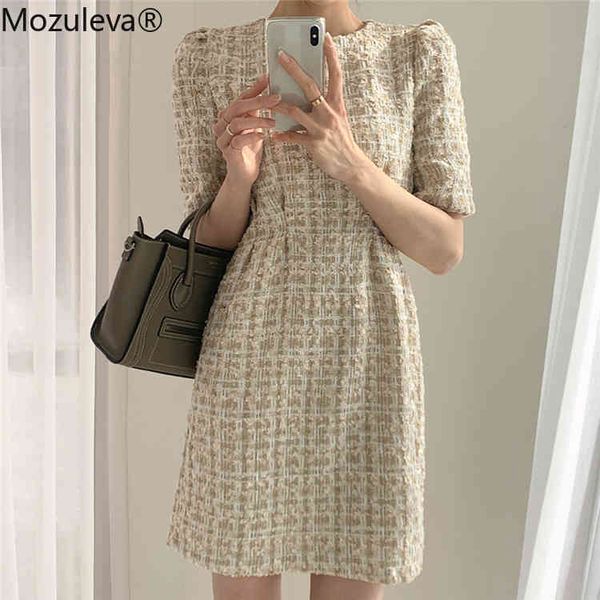 women summer dresses fashionable high waist casual puff sleeve plaid elegant vintage mini dress party vestidos 210427, Black;gray
women summer dresses fashionable high waist casual puff sleeve plaid elegant vintage mini dress party vestidos 210427, Black;gray
