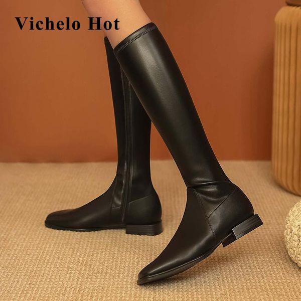 boots vichelo riding cow leather streetwear mature square toe low heels zipper beauty lady dress knee high l78, Black
boots vichelo riding cow leather streetwear mature square toe low heels zipper beauty lady dress knee high l78, Black