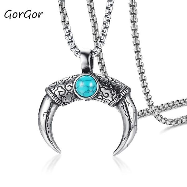gorgor arrivals stainless steel long chain mosaic synthetic material horn shaped simplicity trendy men necklace gift pn-1000 pendant necklac, Silver
gorgor arrivals stainless steel long chain mosaic synthetic material horn shaped simplicity trendy men necklace gift pn-1000 pendant necklac, Silver